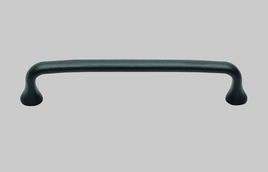 Handlebar for furniture or cabinetry, black finish, modern design.