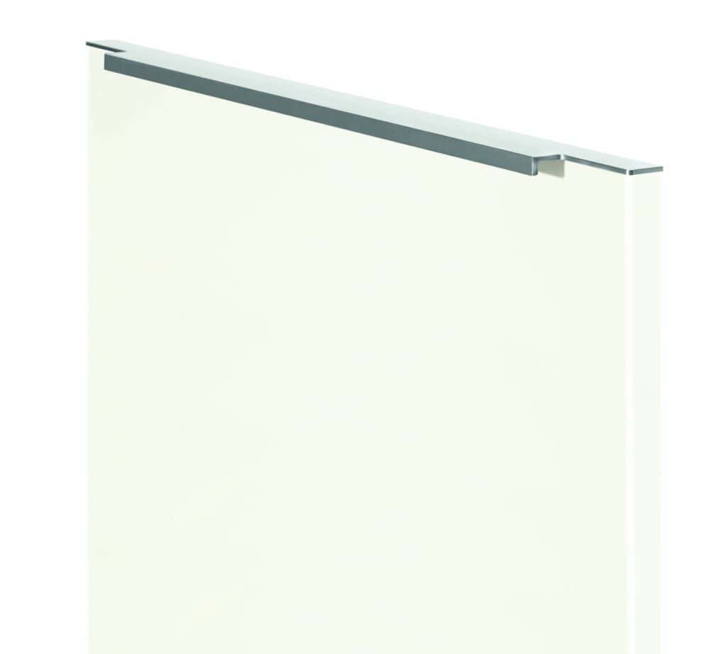 Modern sliding door handle for custom furniture and cabinetry.
