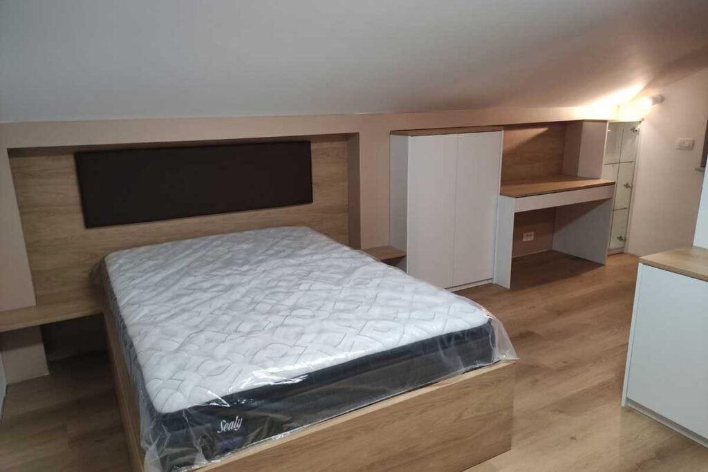 Children's bedroom furniture with custom storage solutions.