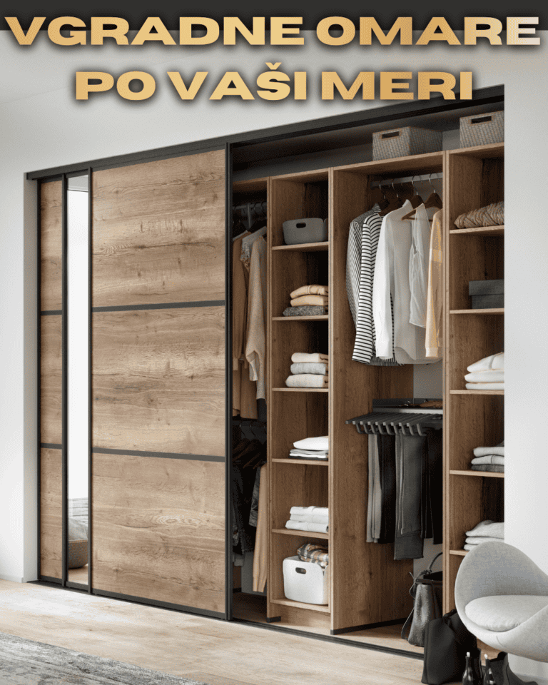 Custom wooden wardrobe with sliding doors and organized interior storage.